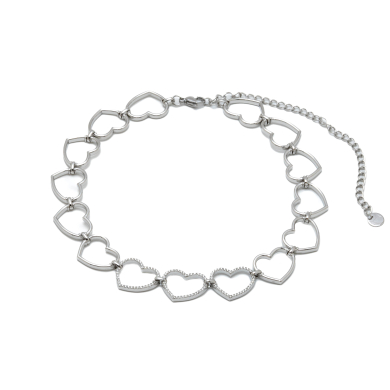 COLLAR ZO13478N PLATEADO ACERO INOXIDABLE 2D29