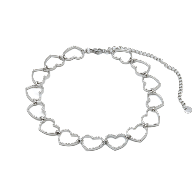 COLLAR ZO13478N PLATEADO ACERO INOXIDABLE 2D29