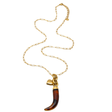 COLLAR ZO15054N/75CM DORADO MARRON ACERO INOXIDABLE E54