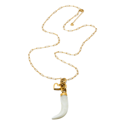 COLLAR ZO15054N/75CM DORADO BLANCO ACERO INOXIDABLE E54