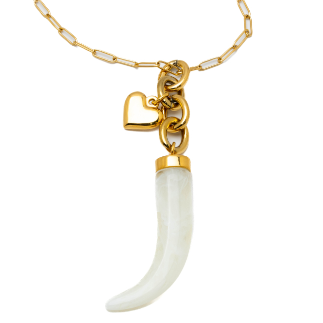 COLLAR ZO15054N/75CM DORADO BLANCO ACERO INOXIDABLE E54