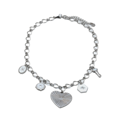 COLLAR ZO12297N PLATEADO ACERO INOXIDABLE 2D35