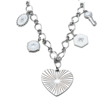 COLLAR ZO12297N PLATEADO ACERO INOXIDABLE 2D35