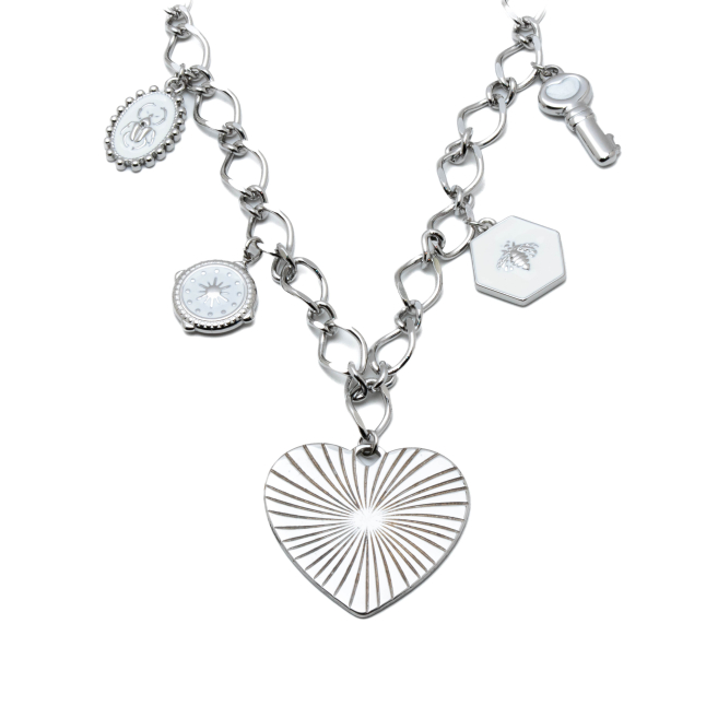 COLLAR ZO12297N PLATEADO ACERO INOXIDABLE 2D35