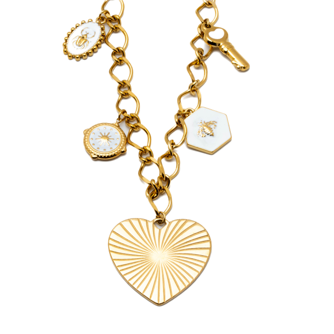 COLLAR ZO12297N DORADO ACERO INOXIDABLE 2D35