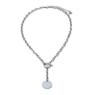 COLLAR ZO11508N PLATEADO ACERO INOXIDABLE