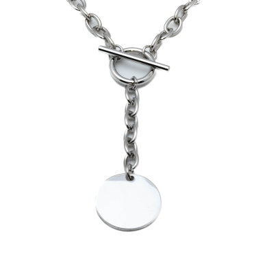 COLLAR ZO11508N PLATEADO ACERO INOXIDABLE 2D54