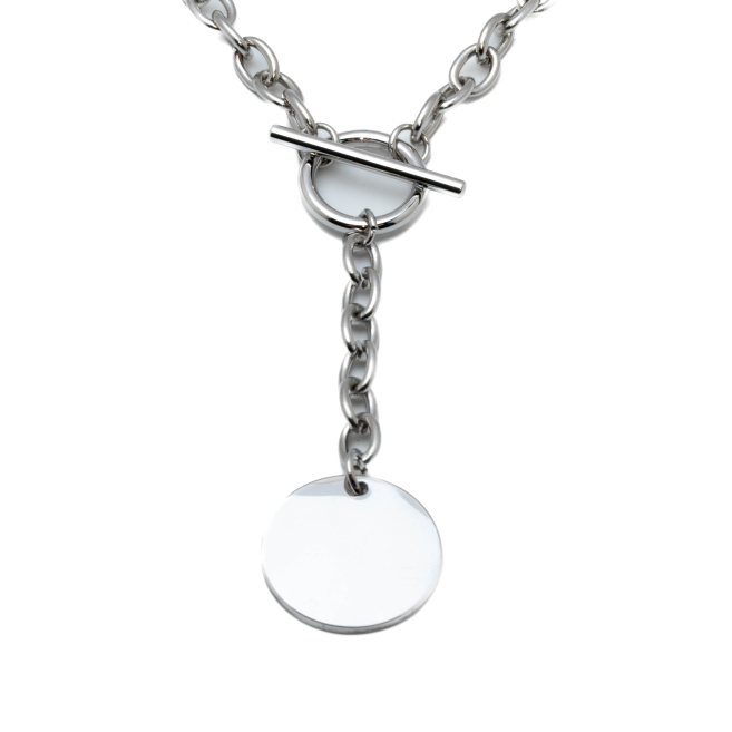 COLLAR ZO11508N PLATEADO ACERO INOXIDABLE