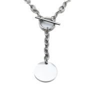 COLLAR ZO11508N PLATEADO ACERO INOXIDABLE