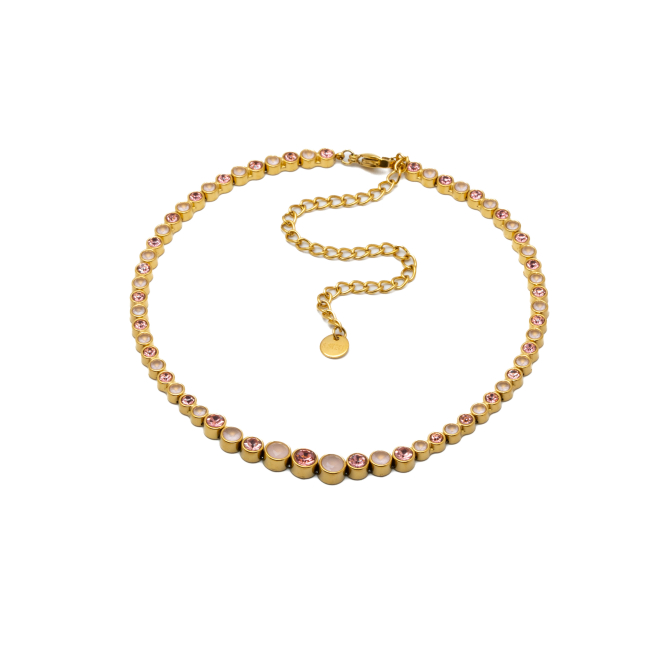 COLLAR ZO15785N DORADO ROSA ACERO INOXIDABLE E43
