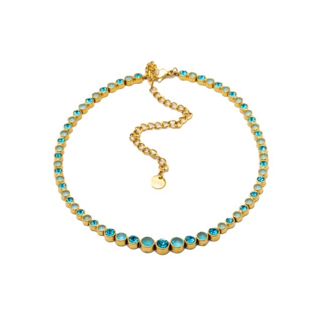 COLLAR ZO15785N DORADO AZUL ACERO INOXIDABLE E43