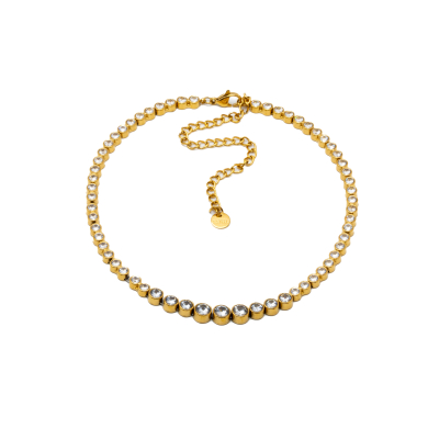 COLLAR ZO15785N DORADO BLANCO ACERO INOXIDABLE E43
