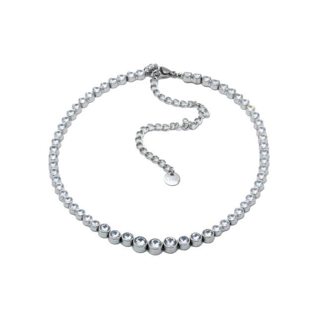 COLLAR ZO15785N PLATEADO BLANCO ACERO INOXIDABLE E43