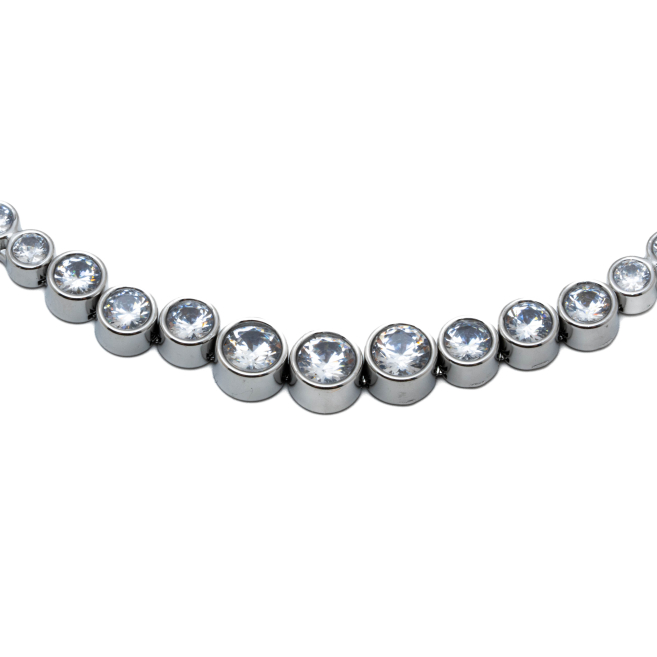 COLLAR ZO15785N PLATEADO BLANCO ACERO INOXIDABLE E43