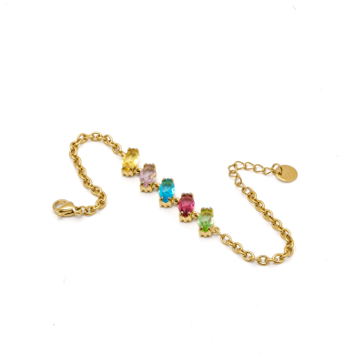 PULSERA ZO15434B DORADO MULTICOLOR ACERO INOXIDABLE