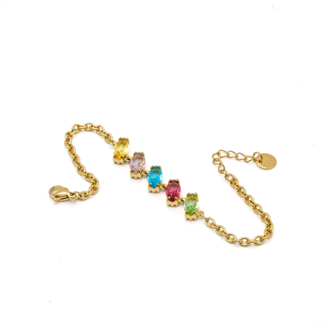 PULSERA ZO15434B DORADO MULTICOLOR ACERO INOXIDABLE
