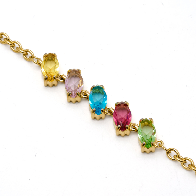 PULSERA ZO15434B DORADO MULTICOLOR ACERO INOXIDABLE