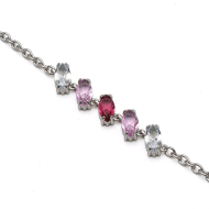 PULSERA ZO15434B PLATEADO ROSA ACERO INOXIDABLE