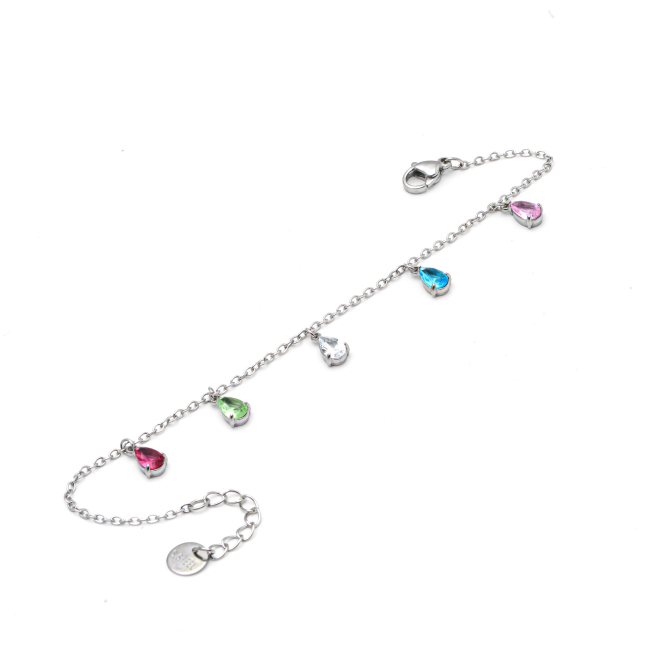 PULSERA ZO15463B PLATEADO MULTICOLOR ACERO INOXIDABLE