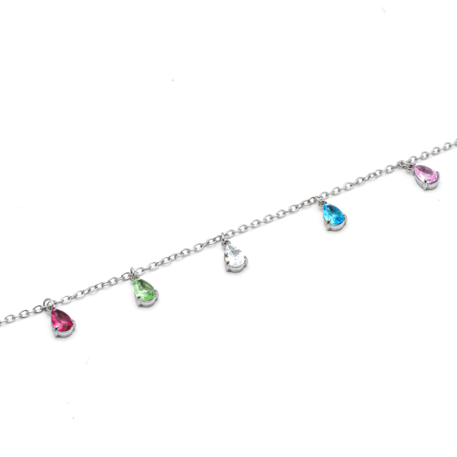 PULSERA ZO15463B PLATEADO MULTICOLOR ACERO INOXIDABLE