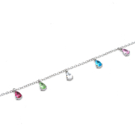 PULSERA ZO15463B PLATEADO MULTICOLOR ACERO INOXIDABLE