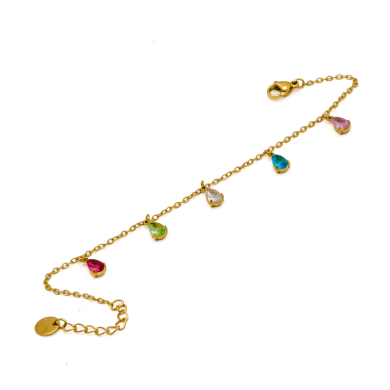 PULSERA ZO15463B DORADO MULTICOLOR ACERO INOXIDABLE