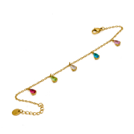 PULSERA ZO15463B DORADO MULTICOLOR ACERO INOXIDABLE