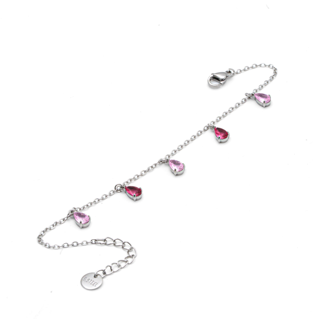 PULSERA ZO15463B PLATEADO ROSA ACERO INOXIDABLE 2B31