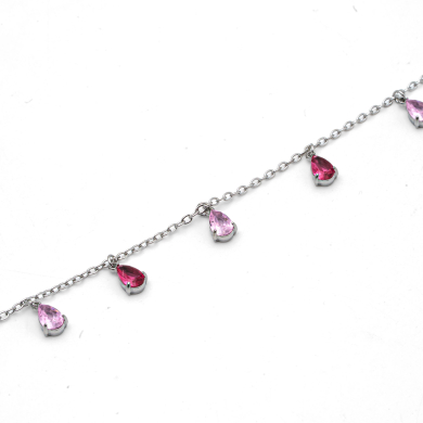 PULSERA ZO15463B PLATEADO ROSA ACERO INOXIDABLE 2B31