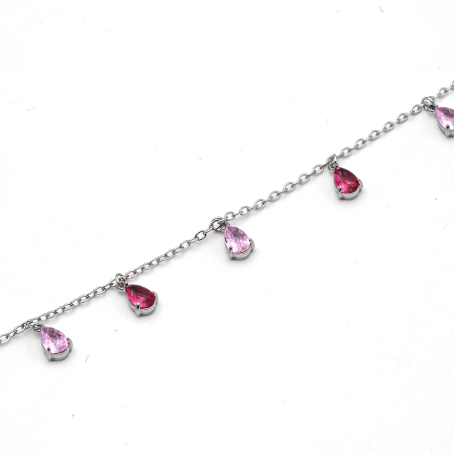 PULSERA ZO15463B PLATEADO ROSA ACERO INOXIDABLE 2B31