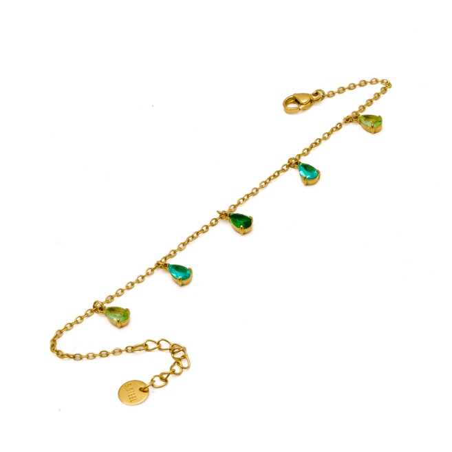 PULSERA ZO15463B DORADO VERDE ACERO INOXIDABLE 2B31