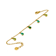 PULSERA ZO15463B DORADO VERDE ACERO INOXIDABLE 2B31