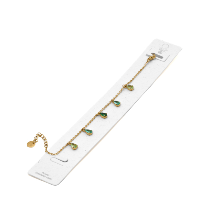 PULSERA ZO15463B DORADO VERDE ACERO INOXIDABLE 2B31