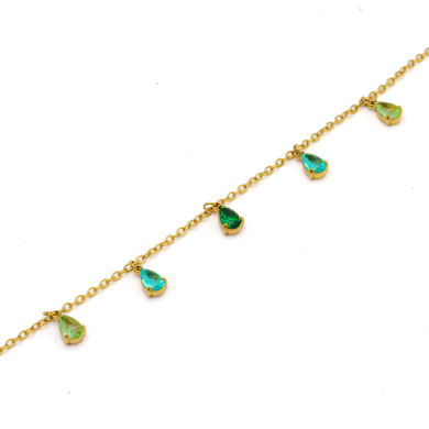 PULSERA ZO15463B DORADO VERDE ACERO INOXIDABLE 2B31