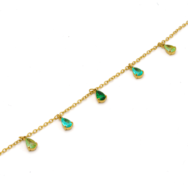PULSERA ZO15463B DORADO VERDE ACERO INOXIDABLE 2B31
