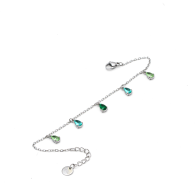 PULSERA ZO15463B PLATEADO VERDE ACERO INOXIDABLE 2B31