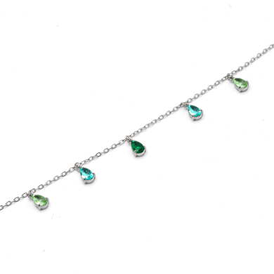 PULSERA ZO15463B PLATEADO VERDE ACERO INOXIDABLE 2B31
