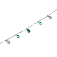 PULSERA ZO15463B PLATEADO VERDE ACERO INOXIDABLE 2B31