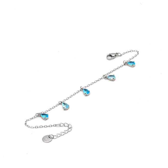 PULSERA ZO15463B PLATEADO AZUL ACERO INOXIDABLE 2B31