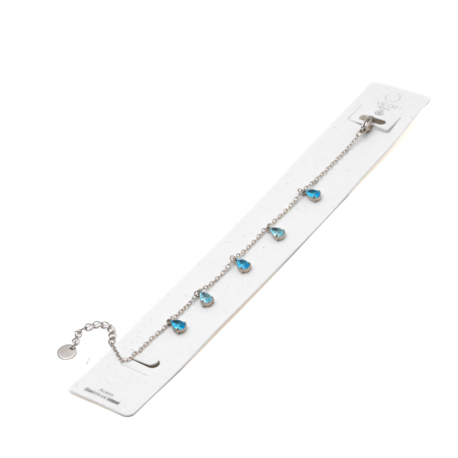 PULSERA ZO15463B PLATEADO AZUL ACERO INOXIDABLE 2B31