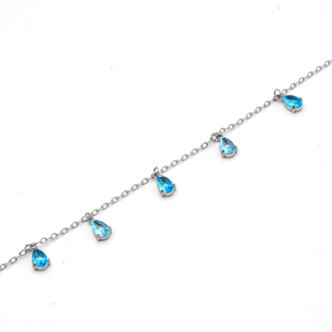 PULSERA ZO15463B PLATEADO AZUL ACERO INOXIDABLE 2B31