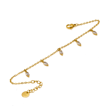 PULSERA ZO15465B DORADO BLANCO ACERO INOXIDABLE