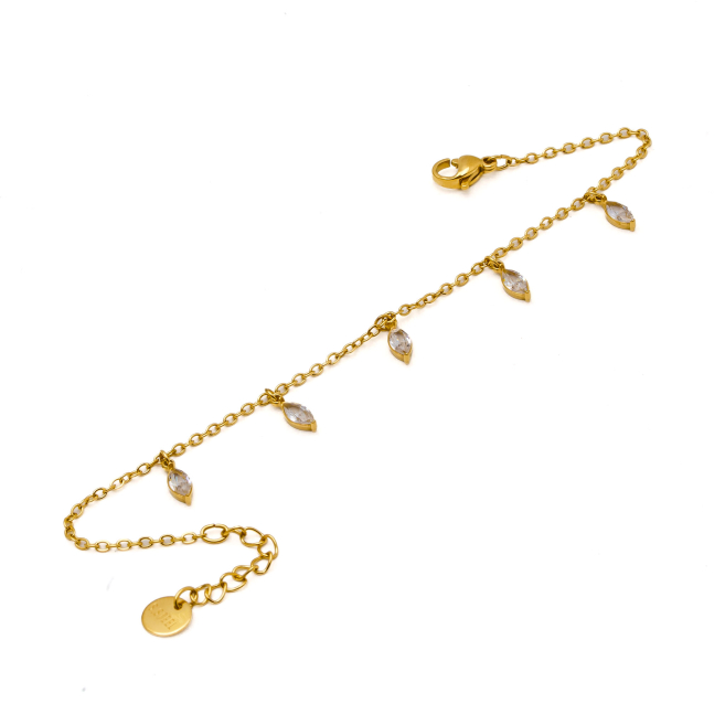 PULSERA ZO15465B DORADO BLANCO ACERO INOXIDABLE