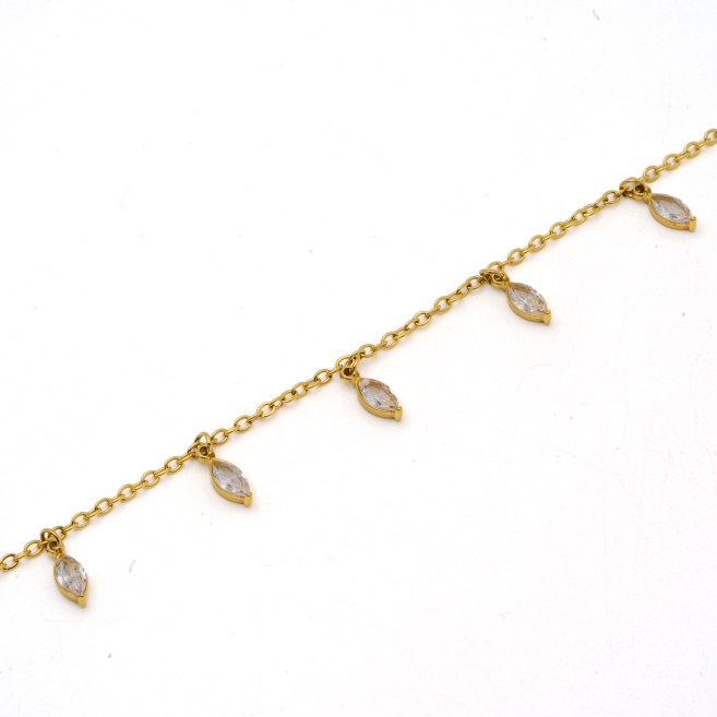 PULSERA ZO15465B DORADO BLANCO ACERO INOXIDABLE