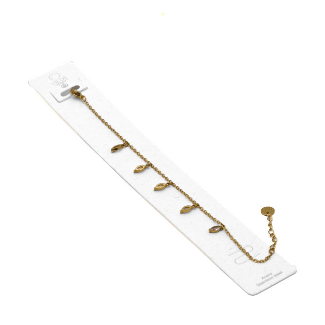 PULSERA ZO15465B DORADO BLANCO ACERO INOXIDABLE