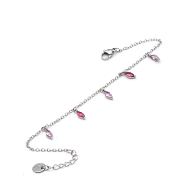 PULSERA ZO15465B PLATEADO ROSA ACERO INOXIDABLE