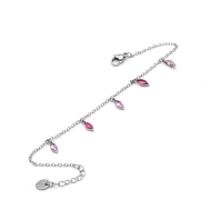 PULSERA ZO15465B PLATEADO ROSA ACERO INOXIDABLE