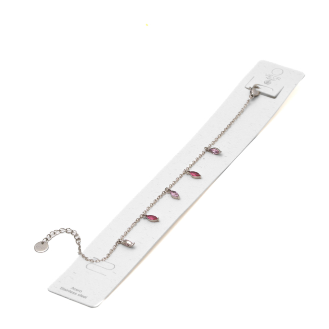 PULSERA ZO15465B PLATEADO ROSA ACERO INOXIDABLE