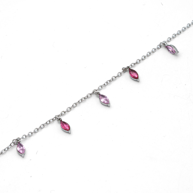 PULSERA ZO15465B PLATEADO ROSA ACERO INOXIDABLE