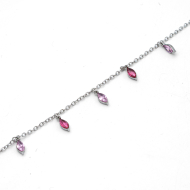 PULSERA ZO15465B PLATEADO ROSA ACERO INOXIDABLE